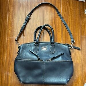 Dooney & Bourke Navy Pebbled Leather Shoulder Handbag